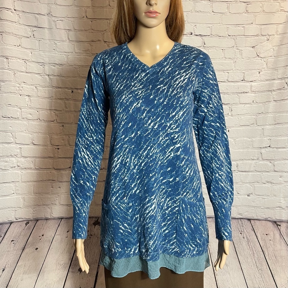 NEW LOGO by Lori Goldstein Cotton Cashmere V-Neck Sweater Size XXS